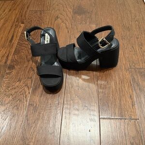 Steve Madden Black Platform Heels